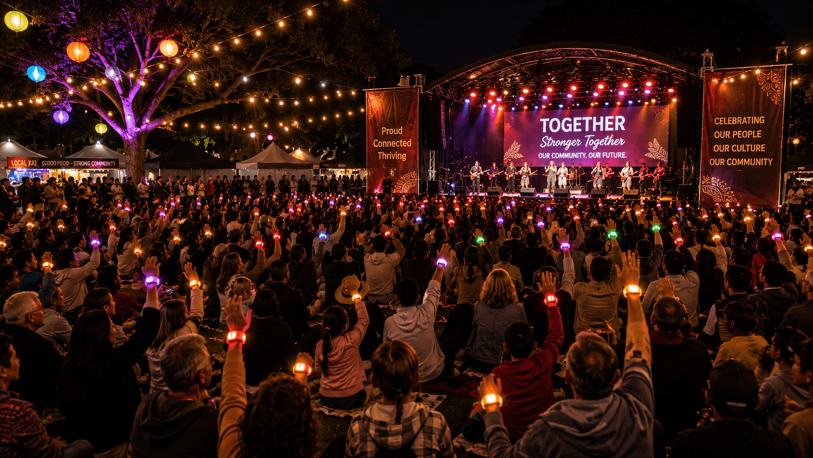 Community event with LED wristbands