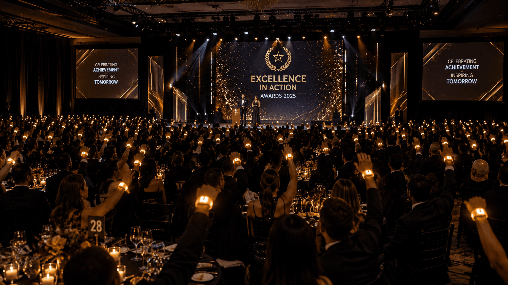 Corporate event with LED wristbands