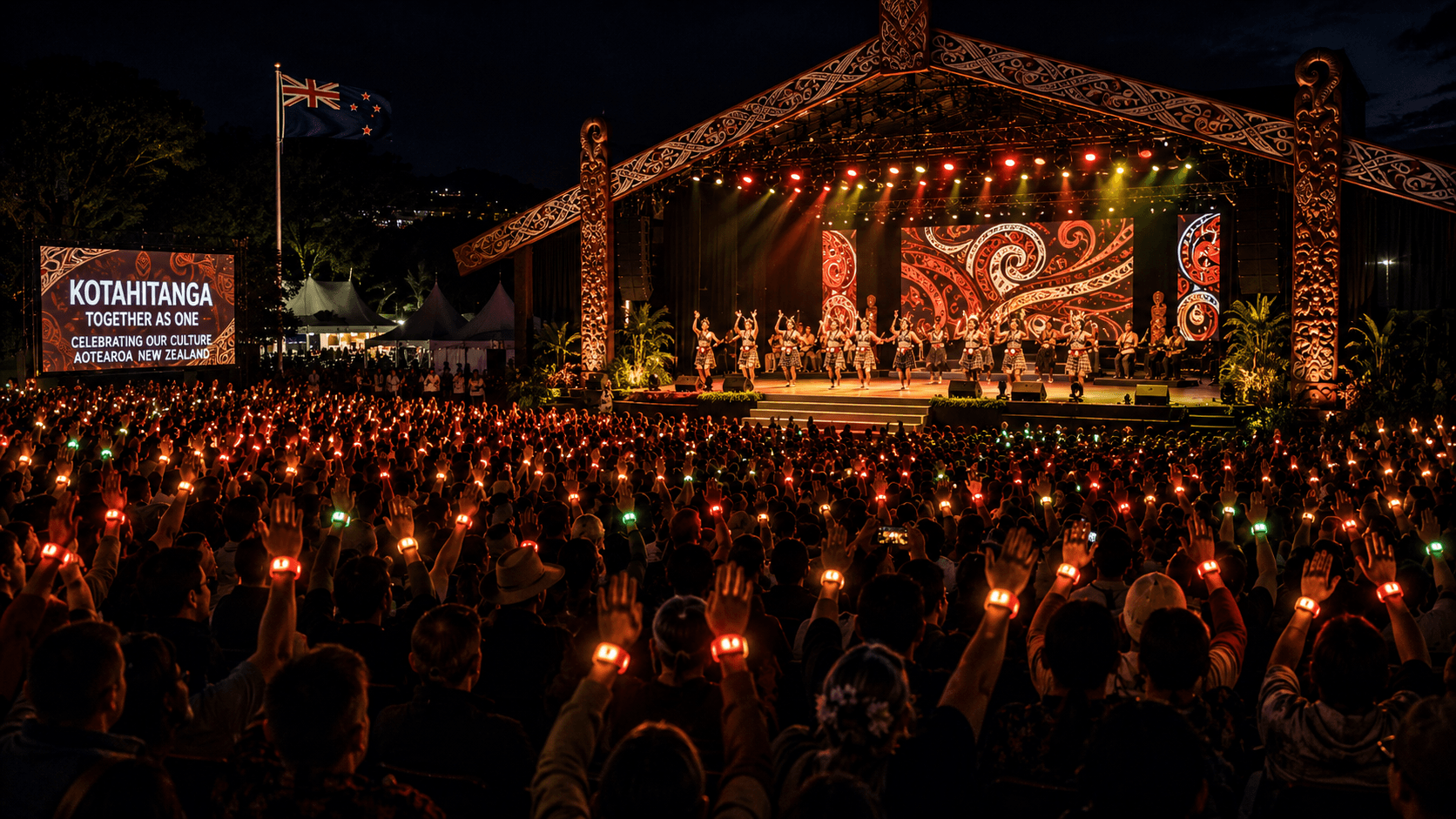 Cultural event with LED wristbands