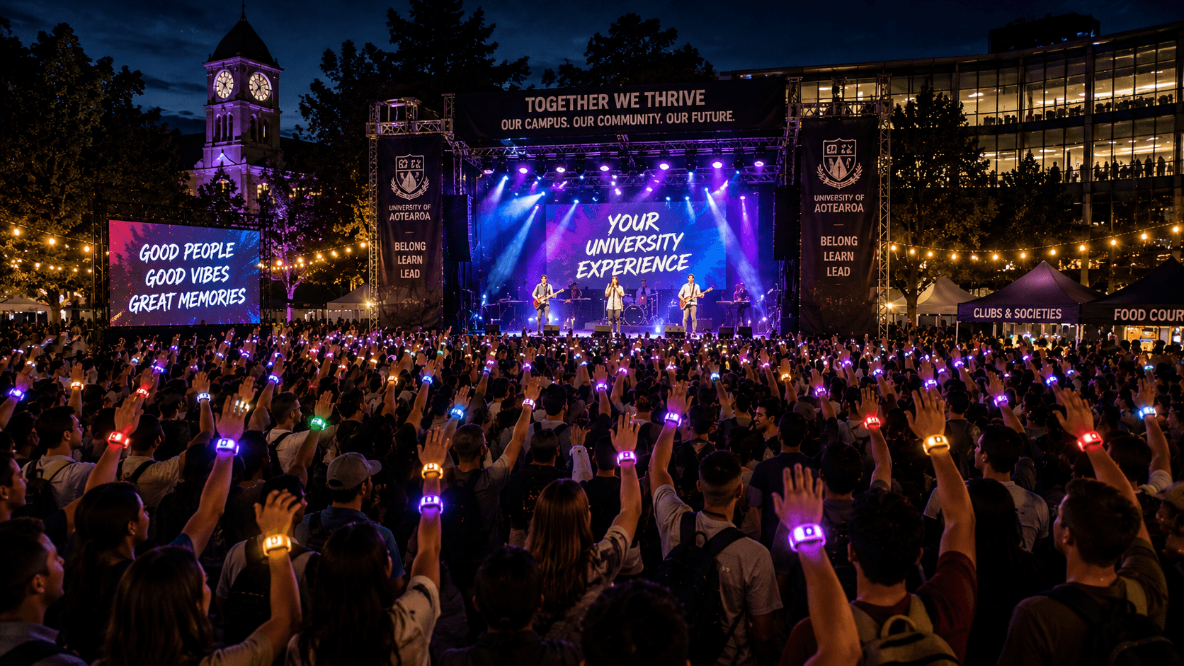 University event with LED wristbands